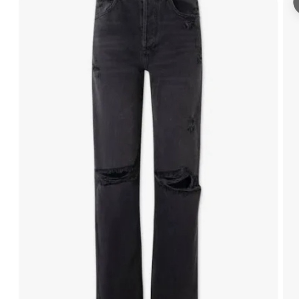Boyish Ziggy Black Distressed Relaxed Straight Leg Jeans